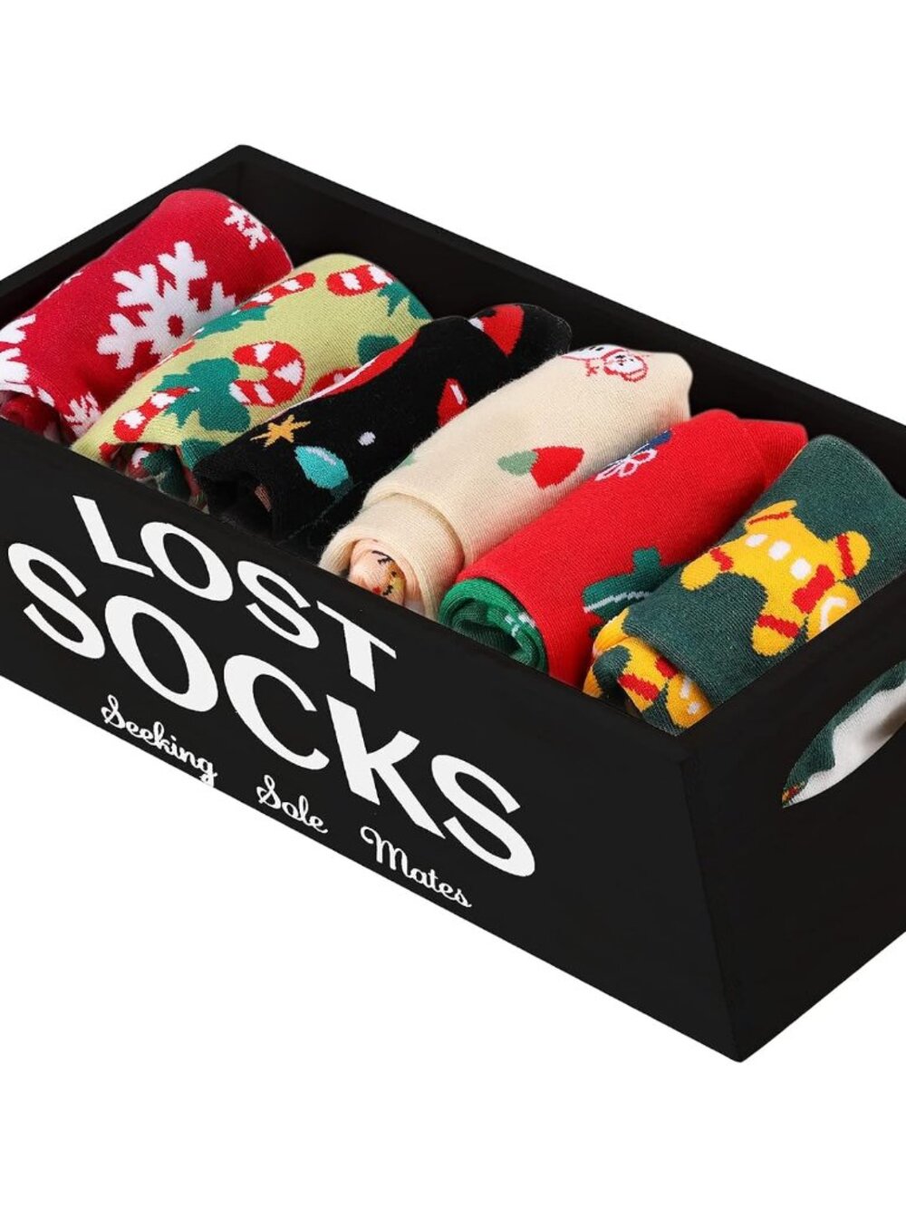 Lost Socks Basket Sign Laundry Room Farmhouse Storage, Black